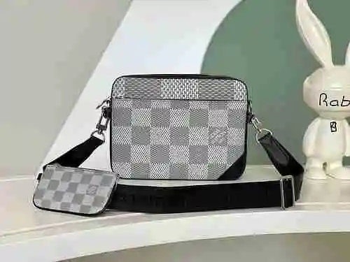 Bolso cruzado exclusivo para hombre LV hecho de piel de vaca original importada Bolsa de regalo con 