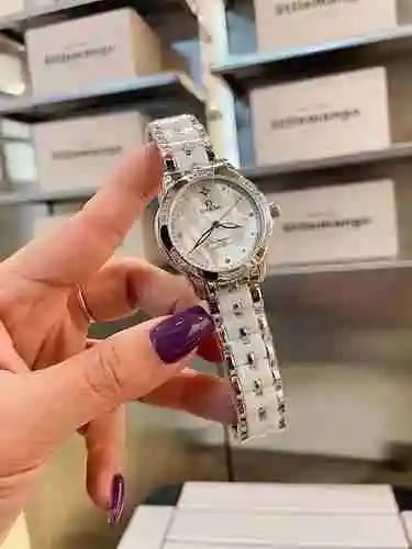 Reloj Omega para mujer combinado con movimiento mecánico original completamente automático Caja de a