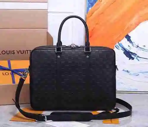 Maletín especial LV para hombre hecho de piel de vaca Original importada, bolsa de regalo de alta ca