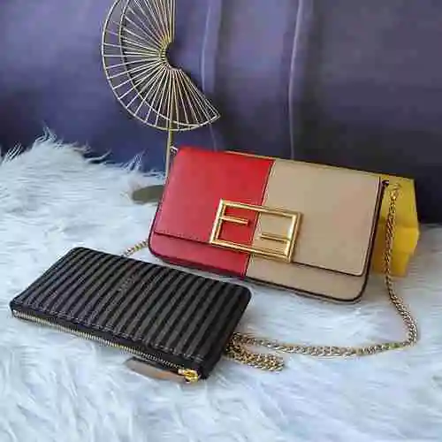 FENDI Fendi Chain Bag adopta una bolsa de regalo de entrega de alta calidad de piel de vaca original