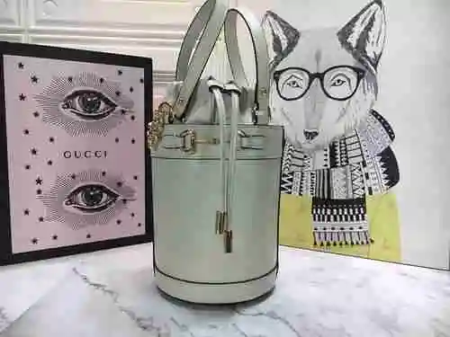 El bolso tipo cubo GUCCI está hecho de material de lona importado, con una bolsa de regalo de entreg