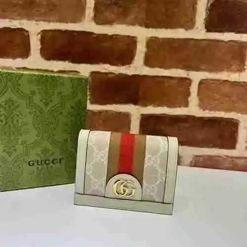 La billetera con clip corto GUCCI adopta piel de vaca original importada, entrega de alta calidad, b