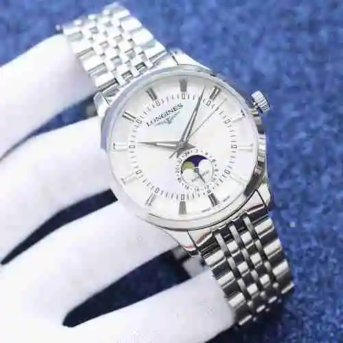 Reloj Longines para hombre con movimiento mecánico original totalmente automático, caja de acero de 