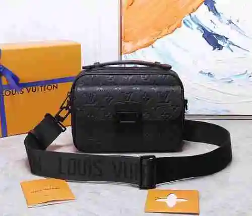Bolsa de cartero LV para hombre, hecha de piel de vaca Original importada, bolsa de regalo de entreg