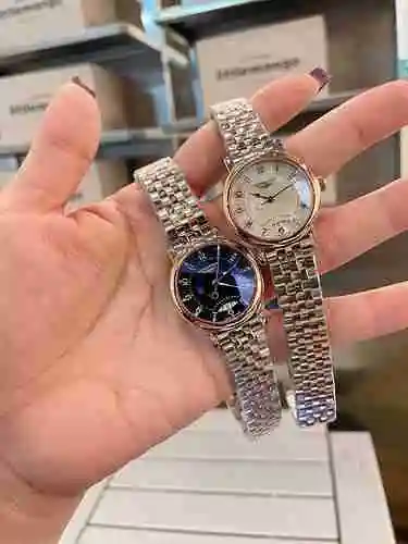 Reloj Longines para mujer con movimiento mecánico original totalmente automático, caja de acero de p