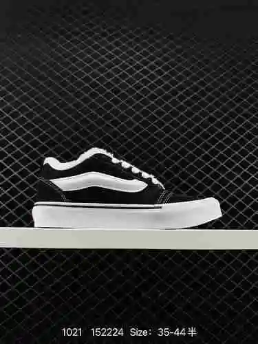 Vans Vans oficial Knu Skool clásico blanco y negro felpa zapatos pan cómodos blancos para hombre y m