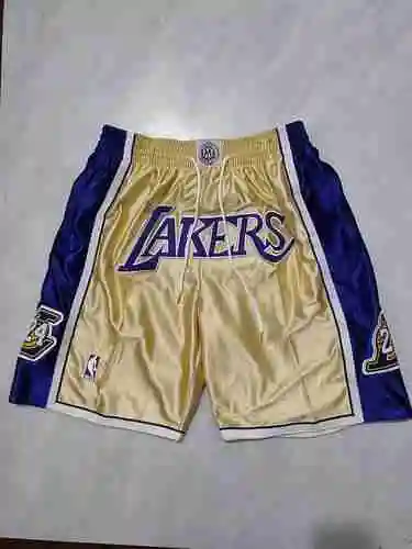 Pantalones de bolsillo del Salón de la Fama dorados de Kobe de los Lakers