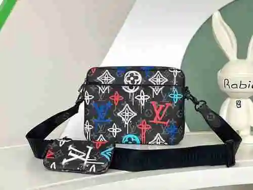 El bolso cruzado exclusivo para hombre LV está hecho de piel de vaca original importada, bolsa de re