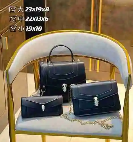 El juego de tres piezas adopta una bolsa de regalo de entrega de alta calidad de piel de vaca origin