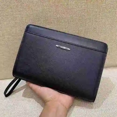 PR@ADA El bolso exclusivo para hombres está hecho de piel de vaca original importada y una bolsa de 