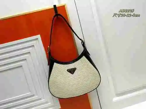 Bolsa para axilas PRADA hecha de piel de vaca Original importada, bolsa de regalo de entrega de alta
