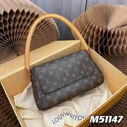 Bolsa para axila LV hecha de material de lona importado, bolsa de regalo de entrega de alta calidad,