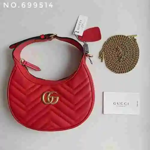 El bolso GUCCI adopta una bolsa de regalo de entrega de alta calidad de piel de vaca original import