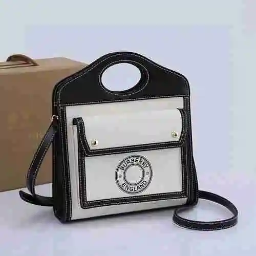 BUR Burberry Tote Bag adopta una versión de réplica de cuero original importada de primer nivel para