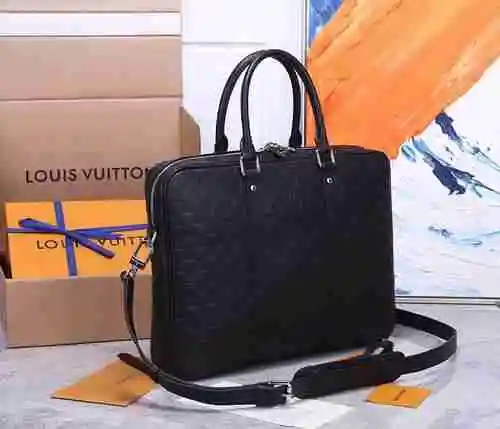 Maletín especial LV para hombre hecho de piel de vaca Original importada, bolsa de regalo de alta ca