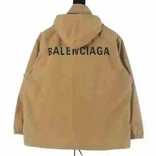 Balenciaga BLCG Back Letter Print Zipper Button Style Charge Coat