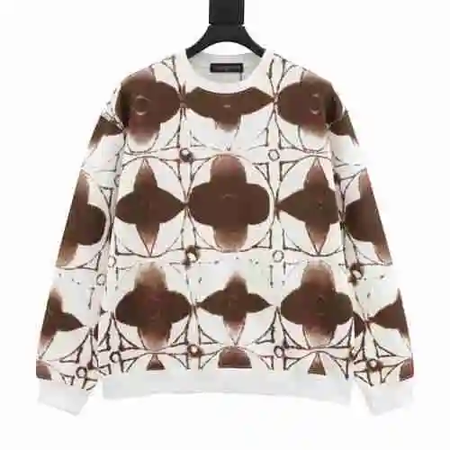 1V Four Leaf Grass Twisted Dyed Round Neck Sweater