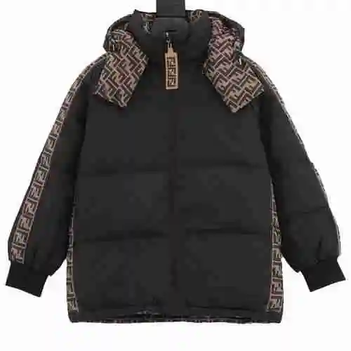 Fen * di Classic Double F Old Flower Double Sided Down Coat