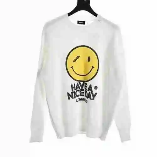 WE11DONE Smiling Face Printed Knitted Sweater