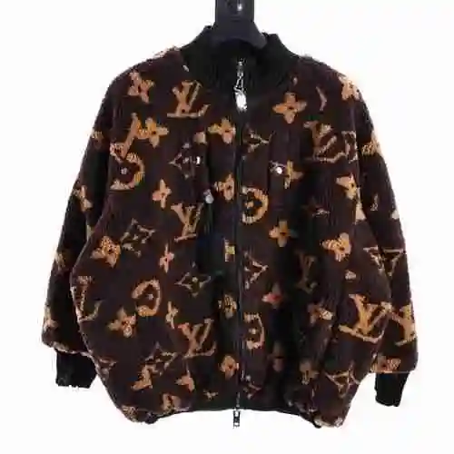 LV Double-sided Lamb Hair drop Shoulder Sleeve Thickened Coat