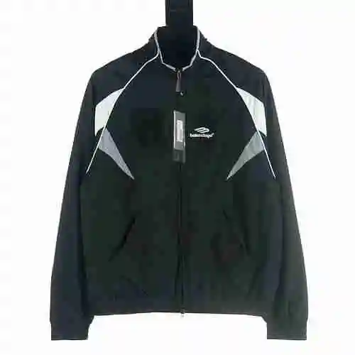 Balenciaga BLCG Raglan Contrast Double Hook Letter Embroidered Jacket Coat