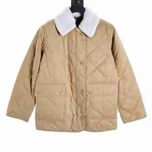 BBR detachable wool collar diamond plaid cotton jacket
