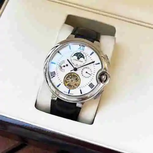 Reloj Cartier para hombre combinado con movimiento mecánico original completamente automático Caja d