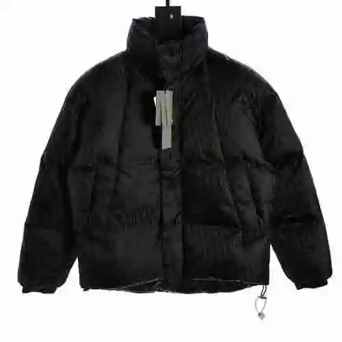 CD New Standing Collar Full Print Old Flower Down Coat