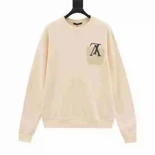 1V 22Fw Fake Pocket Letter Printed Round Neck Sweater