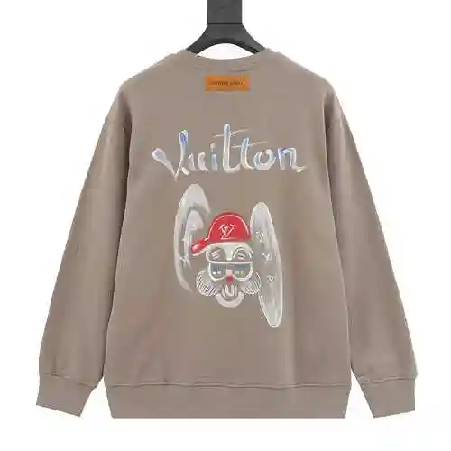 1V graffiti hand-painted round neck sweater