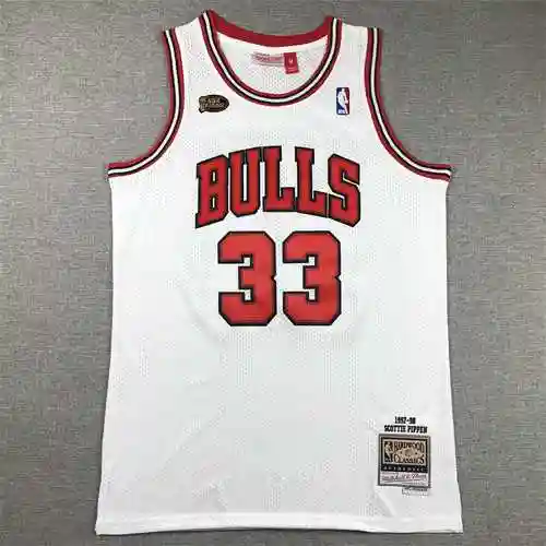 Mitchell y amp; Ness Bull 33 Pippen 98 Final Blanco