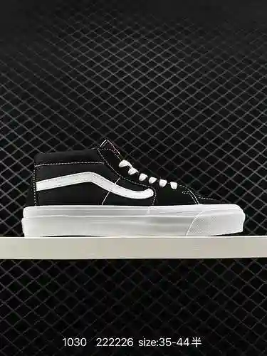 Zapatos de lona Vans Vault OG Sk8-Mid LX en blanco y negro para zapatos de tabla casuales de hombre 