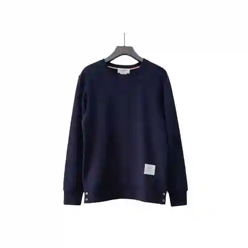 B Classic Back Center Ribbon Round Neck Pullover Sweater