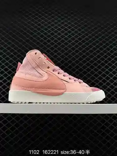 NK Blazer Mid '77 Jumbo blanco rosa claro clásico versátil zapato de tabla deportivo Pioneer de caña