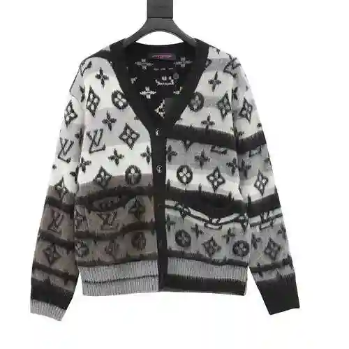 1V 23FW full printed mohair wool cardigan
