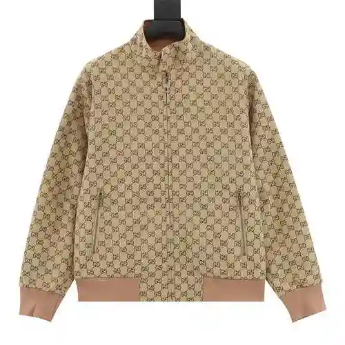 G Family's New Double G Jacquard Double Face Standing Collar Jacket Coat