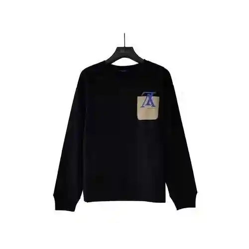 LV/Louis Vuitton Pocket Letter Printed Round Neck Sweater