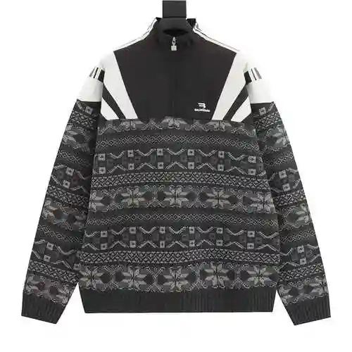 Blcg 23FW Wool Blended Spliced Sprinkler Sweater