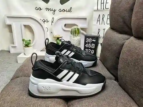 329D company grade genuine half size Y-3 Rivalry leather lace up fashion board shoes for both men an