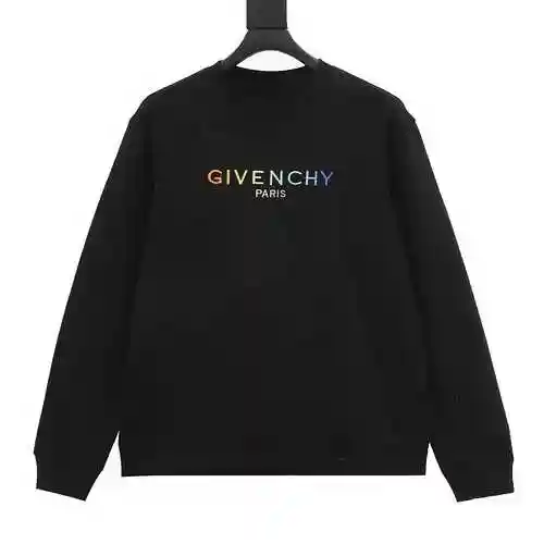 GVC 22Fw Rainbow Gradient Embroidery Round Neck Sweater