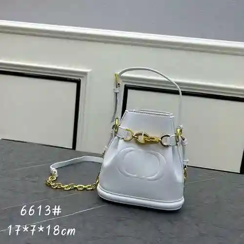 DI@OR El bolso tipo cubo está hecho de piel de vaca original importada, con una bolsa de regalo de e