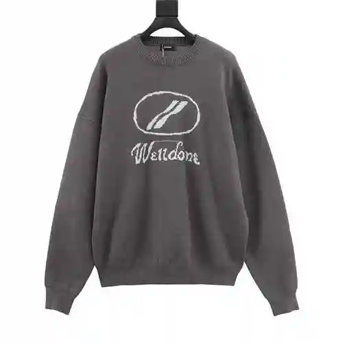 WE * 11 DO * NE 23FW Jacquard Logo Knitted Round Neck Sweater