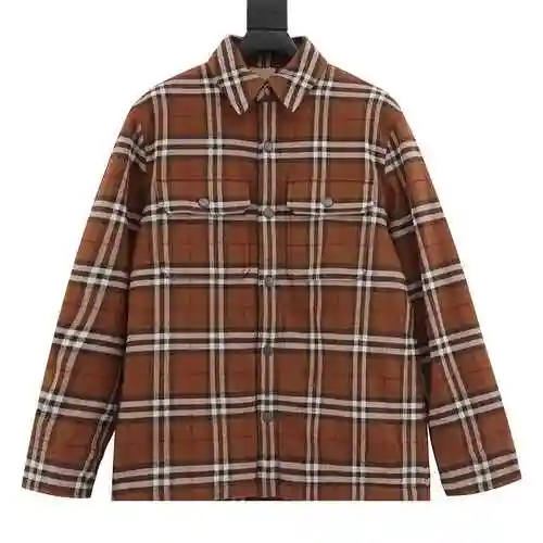 BBR 22FW Deep Brown Checkered Lamb Wool Coat