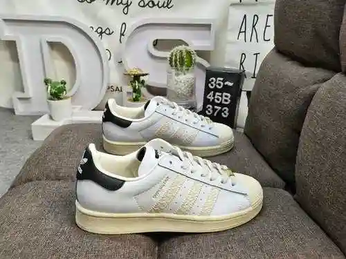 373DAdidas Clover Originals Superstar Shell Head Classic Versatile Casual Sports Board Shoes High De