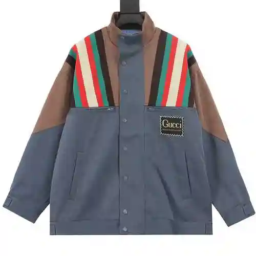 G Family Shoulder Spliced Ribbon Decoration Vintage Silhouette Fashion Long Sleeve Jacket