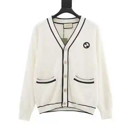 G Family 23Fw Double G Embroidered Sweater Cardigan