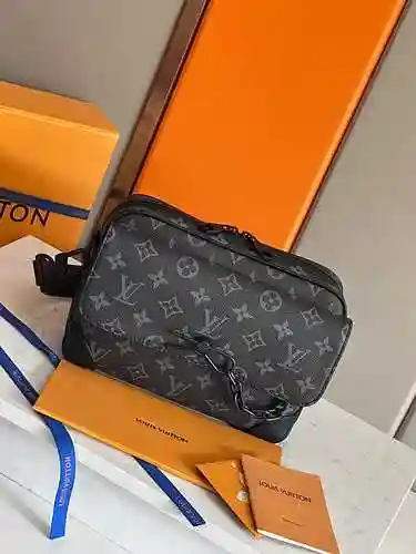 Bolso de cartero dedicado para hombre LL hecho de cuero genuino de primera calidad importado, bolsa 