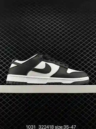 9 Gran valor Bienestar Calidad Muy bueno NK Dunk Low Retro "Black" Panda blanco y negro ID