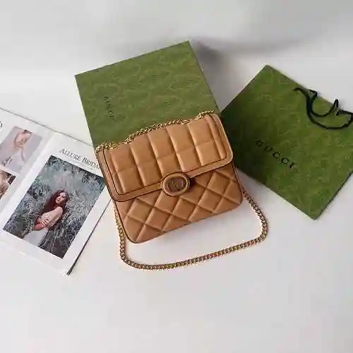 El bolso de cadena GUCC adopta una bolsa de regalo de entrega de alta calidad de piel de vaca origin
